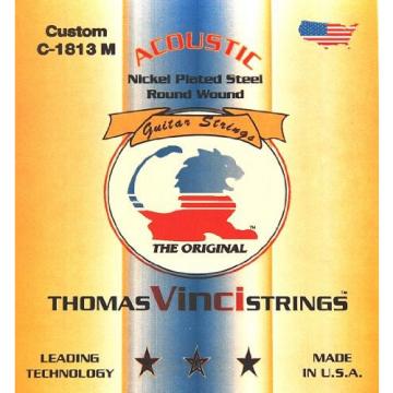 One of Tony Rice's Favorite Guitar String Sets - Vinci Custom 13-57 Medium Nickel Plated Acoustic Guitar Strings Made in U.S.A.