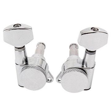 WEONE Replacement 16:1 Chrome CR Auto Lock String Guitar Pegs Machine Heads 3L3R Material + Steel gear