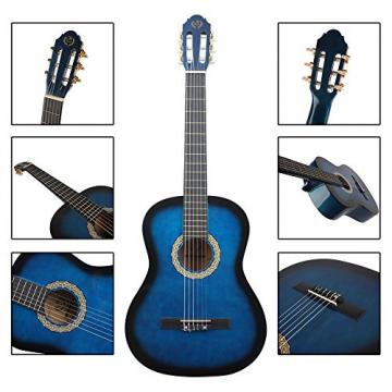 MBAT 39 Inch Classical Acoustic Guitar for Beginner with Waterproof Bag Accessories Pack (Blue)