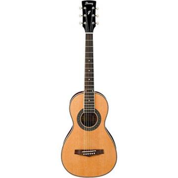 Ibanez PN1 Natural Parlor Acoustic Guitar With Polishing Cloth, Picks, Tuner, and Stand