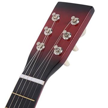 25&quot; Beginners Kids Acoustic Guitar 6 String with Pick Children Kids Gift (Red)