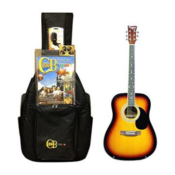 ChordBuddy Guitar Starter Kit. Includes Full Size, Perry Dreadnought Acoustic 6 String Guitar (Vintage Burst), ChordBuddy Device, DVD, Songbook, Gig Bag, Tuner and Picks. Best Guitar Learning System.
