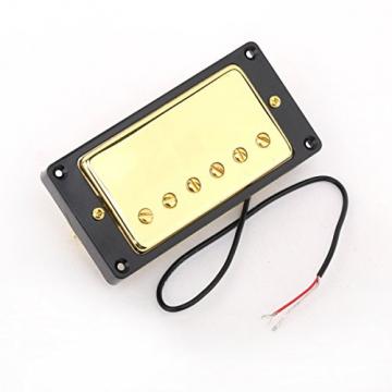 Musiclily Humbucker Humbucking Bridge and Neck Pickup Double Coil Pickup Set for Gibson LP Les Paul Guitar Replacement, Gold with Black Frame