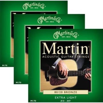 3 martin strings acoustic Pack martin guitars - acoustic guitar martin Martin acoustic guitar strings martin M170 martin 80/20 Bronze Acoustic Guitar Strings Set - Extra Light