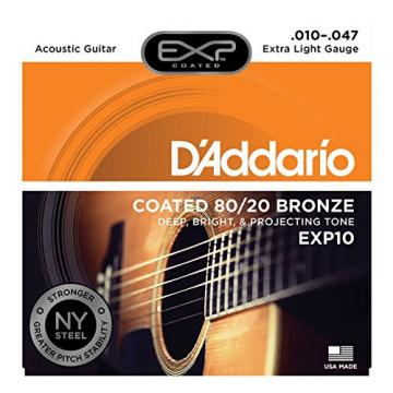 D'Addario martin acoustic guitars EXP10 acoustic guitar strings martin with guitar strings martin NY martin strings acoustic Steel martin guitar strings acoustic Acoustic Guitar Strings, 80/20, Coated, Extra Light, 10-47