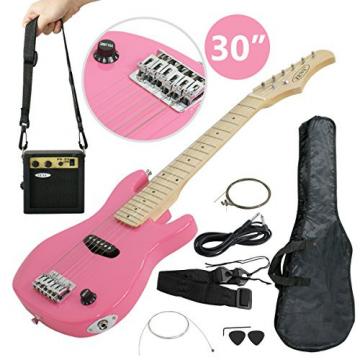 Smartxchoices martin 30&quot; martin strings acoustic Inch martin guitar accessories Kids acoustic guitar martin Electric martin guitar Guitar With 5W Amp Cable Cord shoulder strap New (Pink)