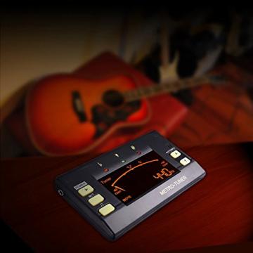 Mugig Metronome,Digital Tuner ,Tone Generator 3 in 1 Multi-Instrument Device for Guitar,Bass,Violin,Ukulele,Chromatic Tuning, Large LCD Display, 8 Rhythms 30-250 BPM,Pickup &amp; Battary Included