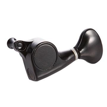 Foto4easy Black Tuning Pegs Machine Heads for 5 String or 6 String Bass Guitar, Bass Gotoh Style Guitar (3L+3R)