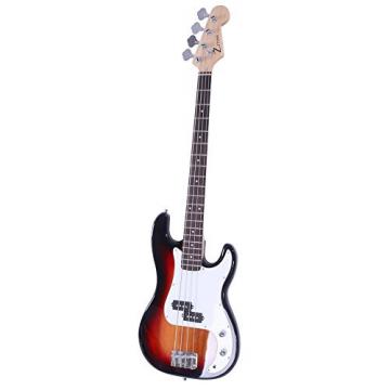 ALightUp Electric P Bass Guitar Starter Kit with Bag and Accessories Pack Beginner Starter Package (Sunset Color)