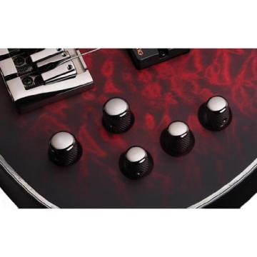 Schecter Hellraiser Extreme-5 5-String Bass Guitar, Crimson Red Burst Satin