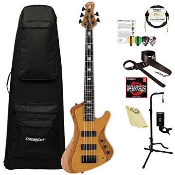 ESP LSTREAM1005FMHN Stream Series 5-String Solid Flamed Maple Top Electric Bass, Honey Natural