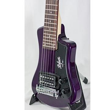Hofner Shorty Guitar - Purple Limited Edition Travel Electric Guitar w/ Full Sized Neck &amp; Gigbag