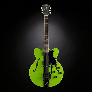 Hofner Contemporary Special Edition Verythin Guitar - Metallic Green with Black Stripes w/Bigsby Tremolo