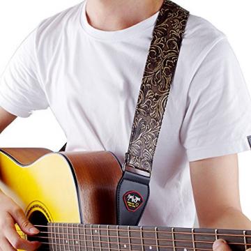 Guitar Strap, Vintage PU Guitar Strap,Wide Adjustment Range and Secure Leather Holes-Suitable for All Ages