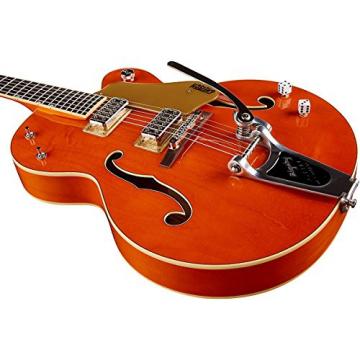 Gretsch Professional Collection G6120SSLVO Brian Setzer Nashville Electric Guitar with Case, 22 Frets, U Neck, Ebony Fretboard, Passive Pickup, Vintage Orange Lacquer