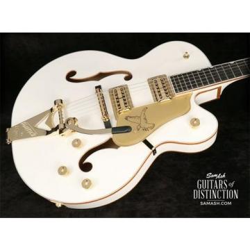 Gretsch G6136T-WHT Players Edition White Falcon Hollow Body Electric Guitar with String-Thru Bigsby (SN:JT16031198)