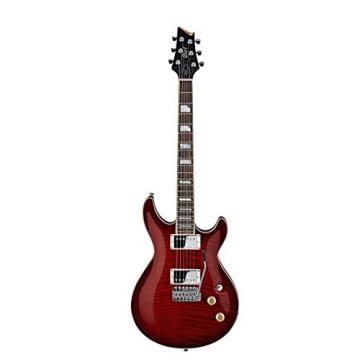 Cort M600TBC M Series Electric Guitar with Tremelo, Flamed Maple Carved Top, Black Cherry
