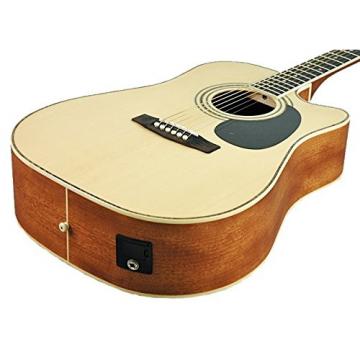 Cort AD880CENS Standard Dreadnought Acoustic-Electric Guitar Spruce Top, Single Cutaway, Natural Satin