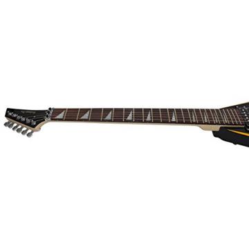 Stedman Flying V Series Electric Guitar With Many Accessories - Black with Yellow Stripe