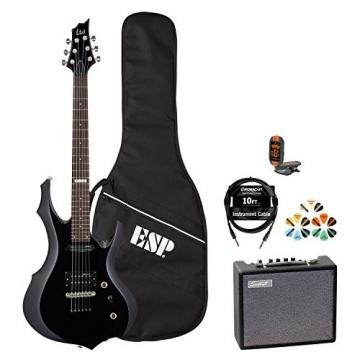 ESP F JB-F10KIT-BLK-KIT-5 Electric Guitar with Tuner, Picks, ESP Gig Bag, Cable and Guitar Amp - Black