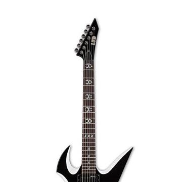 ESP LMAX200RPRBW Max Cavalera Signature Series Electric Guitar, Black with White Bevels