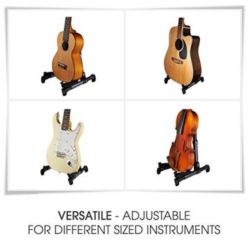 Folding Instrument Stand for Guitar, Bass, Violin, Ukulele, Banjo, Mandolin (Metallic Dark Blue)