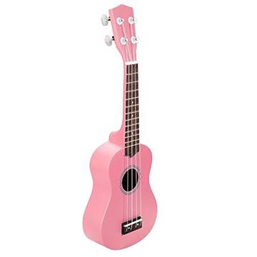 AW 21&quot; Pink Ukulele Basswood w/ Bag Aluminum Capo For Adult Kids Study Musical Instrument Hobby