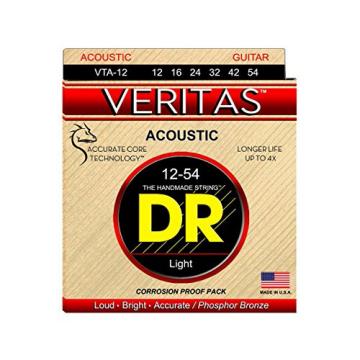 DR Strings VTA-12 VERITAS Acoustic Guitar String 12-54 Light 3-Pack