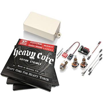 EMG 81 Ivory Active Humbucker Pickup Bundle with 3 sets Dunlop Heavy Core Guitar Strings, 12-54
