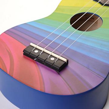 Honsing Soprano Ukulele Beginner Hawaii Guitar Uke Basswood 21 inches with Gig Bag- Rainbow Stripes Color