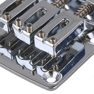 BQLZR Silver Chrome Plated Zinc Alloy Electric Guitar Bridge Tailpiece with Screws &amp; Wrench for 3 String Cigar Box Guitar Pack of 10