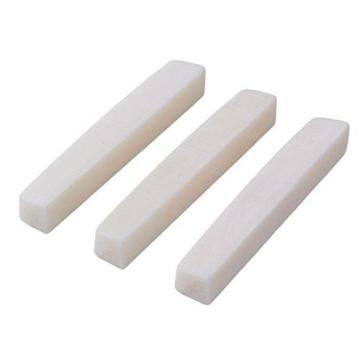 Yibuy 43x6x7.5mm White Cattle Bone Slotted Nuts for 6 String Electric Guitar Set of 60
