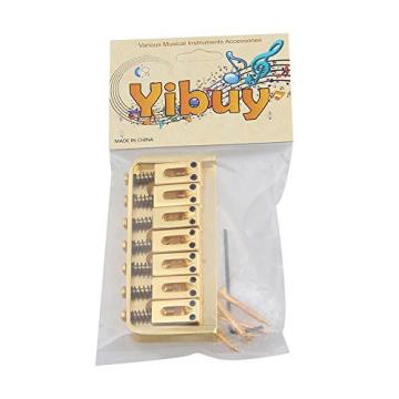 Yibuy 83x40x12mm Golden 7 String Fixed Electric Guitar Bridge &amp; Wrench &amp; Screws