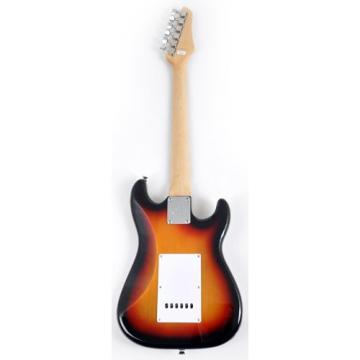 SX RST 1/2 3TS Left Handed 1/2 Size Short Scale Sunburst Guitar Package with Amp, Carry Bag and Instructional Video