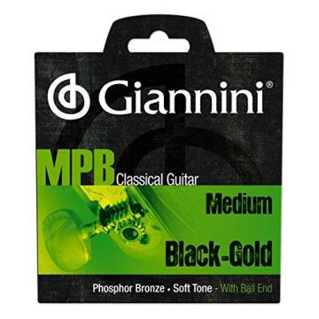 Giannini GENWBG MPB Brazilian Jazz Classical Guitar Phosphor Bronze/Black Nylon with Ball End Strings