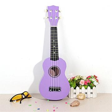 21 Inch 12 Fret Basswood Ukulele Four Strings Instrument 7 Colors Hawaiian Ukulele For Beginners Or Basic Players 3-Purple