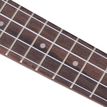 Yibuy 4 String 21&quot; Mahogany Ukulele Hawaii Guitar Rosewood Fingerboard Moon Stars Pattern Wood Color