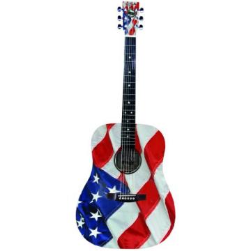 INDIANA Graphic Top USA-1 Acoustic Guitar - Red White and Blue