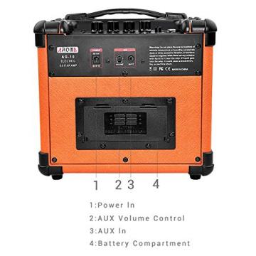 Aroma Guitar Amp 10W Mini Portable Amplifier Speaker Accept 1/4&quot; Guitar Cable for Acoustic Electric Guitar, Electric Guitar, Electric Violin synthetic plastic orange, by LC Prime