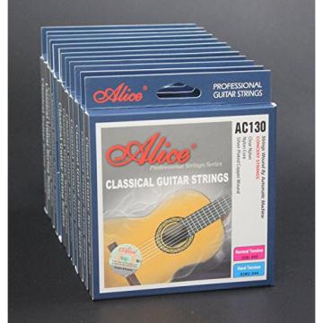 12 Sets AC130 Clear Nylon Silver Plated Copper Wound Classical Guitar Strings Paper Box Pack (Normal Tension)