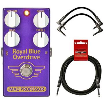 Mad Professor Royal Blue Tranparent Overdrive Pedal w/ 3 Cables