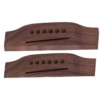 Yibuy Brown 6 String Rosewood Guitar Bridge for Folk Acoustic Guitar Set of 5