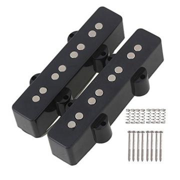Yibuy Black 4 String Bass Guitar Open Pickups Set Replacement Parts Set of 2
