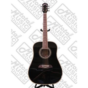 Oscar Schmidt Left Hand Dreadnought Style 3/4 Size Black Acoustic Guitar,Bundle w/Bag OG1BLH