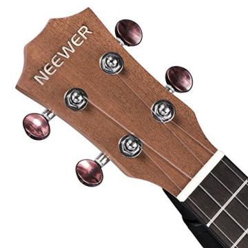 Neewer Concert Size 23 inches Mahogany Ukulele with Gig bag, Strap and Carbon Nylon String, 4 Strings White Binding Ukulele with 18 Brass Frets Rosewood Fingerboard and Bridge for Beginners to Solo