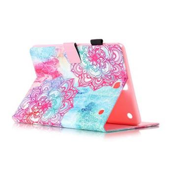 Galaxy Tab A 9.7 Case, T550 Case, Firefish PU Leather Wallet Case [Card Slots] [Kickstand] Magnetic Clip Impact Resistant Protect Case for Samsung Galaxy Tab A 9.7 inch T550 -Flower