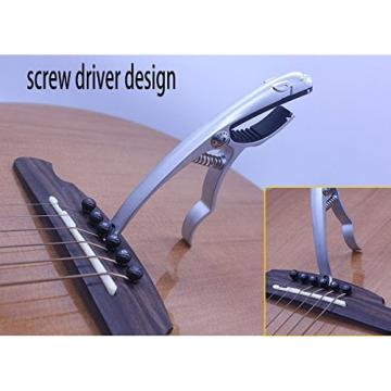 Cool Animal Acoustic and Electric Metal Guitar Capo for Ukulele Banjo Mandolin with Tail Bridge Pins Screwer - black