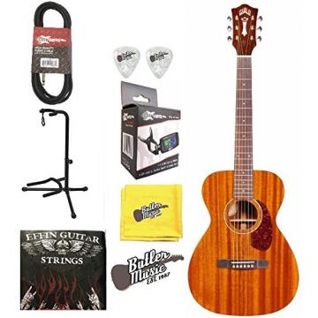 Guild M-120E Concert Size All Solid Mahogany A/E Guitar w/Case, Tuner &amp; More