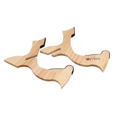 Yibuy 27x19cm Wood Wooden Guitar Ukulele Mandolin Banjo Violin Cross Stand Holder Foldable Ultraportable String Instrument Accessories