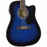 Blue Full Size Thinline Acoustic Electric Guitar with Free Gig Bag Case &amp; Picks
